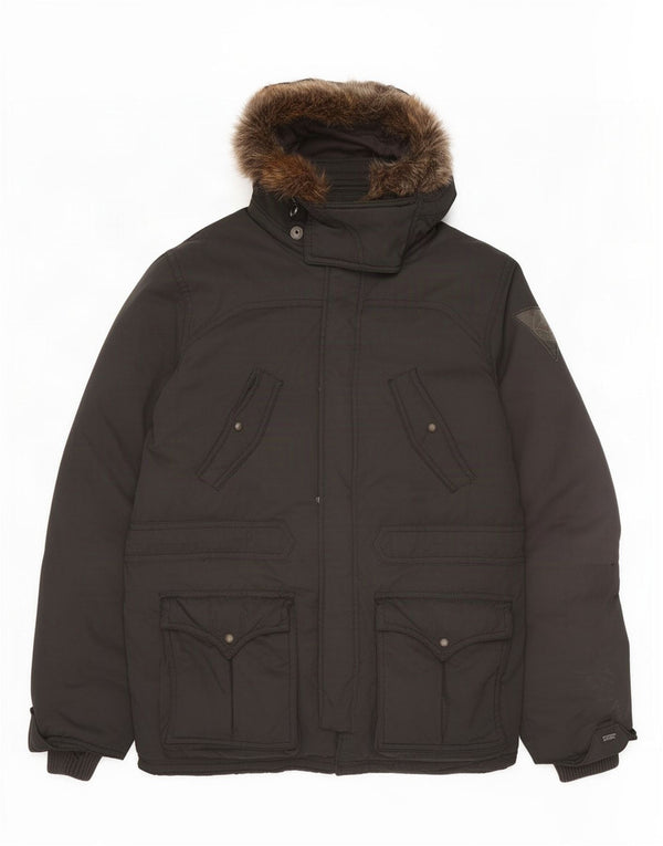 Palton căptușit cu glugă Levi's pentru bărbați UK 42 XL poliester negru