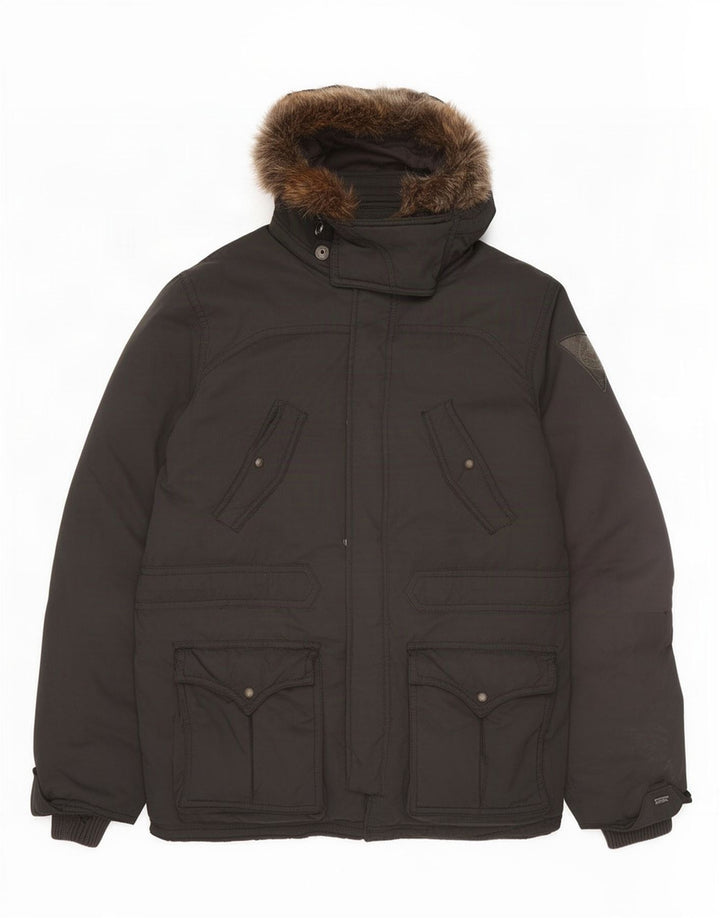 Palton căptușit cu glugă Levi's pentru bărbați UK 42 XL poliester negru