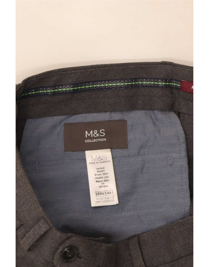 Pantaloni de costum slim pentru bărbați Marks & Spencer L32 L33 poliester gri