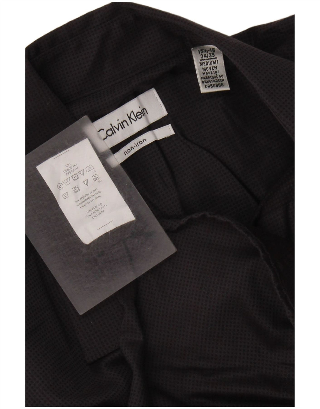 Cămașă pentru bărbați CALVIN KLEIN Mărimea 15 1/2 16 Bumbac cu pete gri mediu