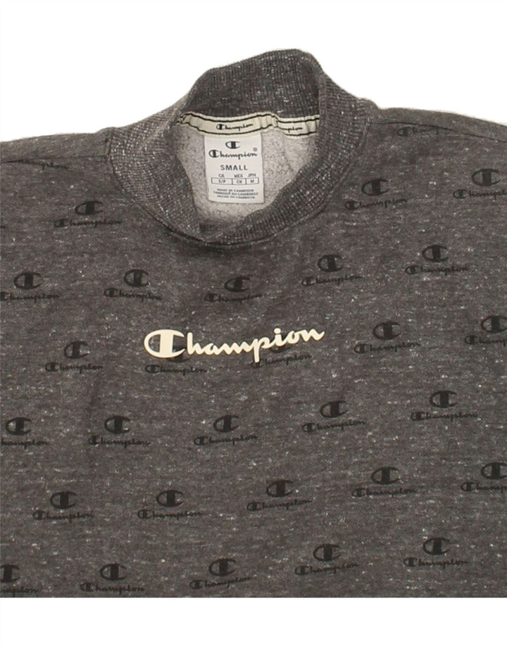 CHAMPION Womens Graphic Sweatshirt Jumper UK 10 Small Grey Cotton Vintage Champion and Second-Hand Champion from Messina Hembry 