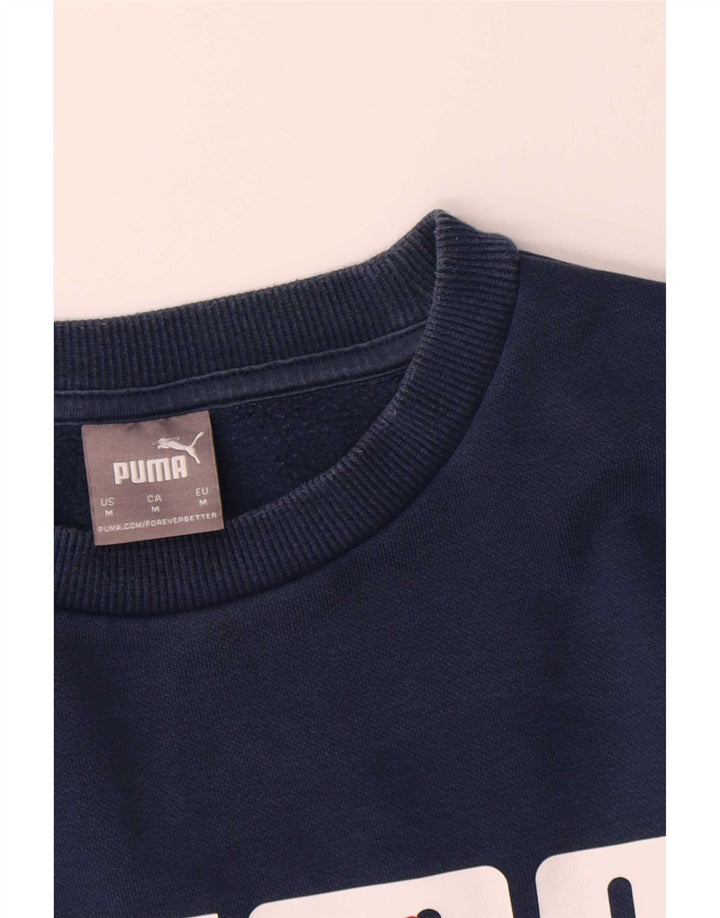 Hanorac grafic pentru bărbați Puma Pulover mediu din bumbac bleumarin
