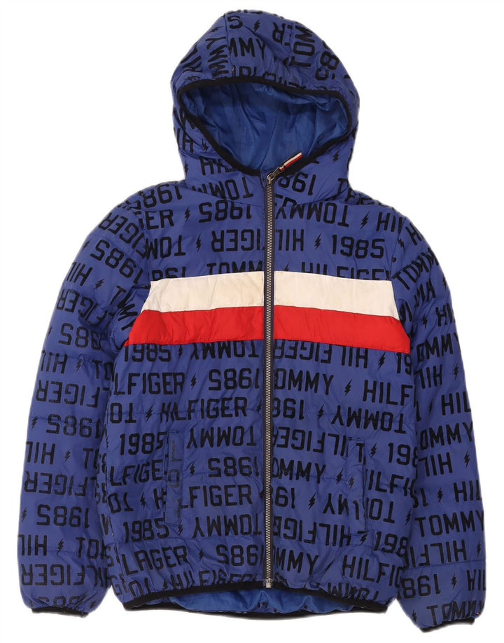 Jachetă căptușită cu grafică Tommy Hilfiger pentru băieți 12-13 ani, mare, albastru