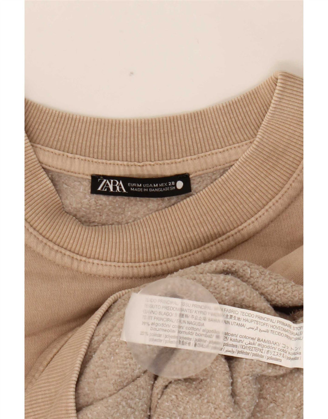 Pulover supradimensionat pentru femei Zara UK 14 Bumbac mediu bej