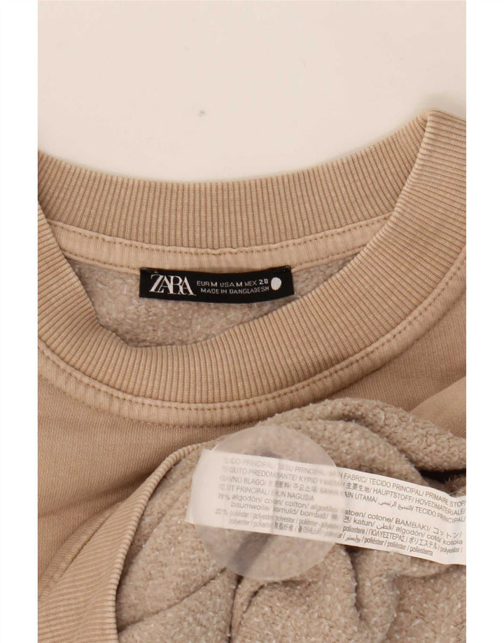 Pulover supradimensionat pentru femei Zara UK 14 Bumbac mediu bej
