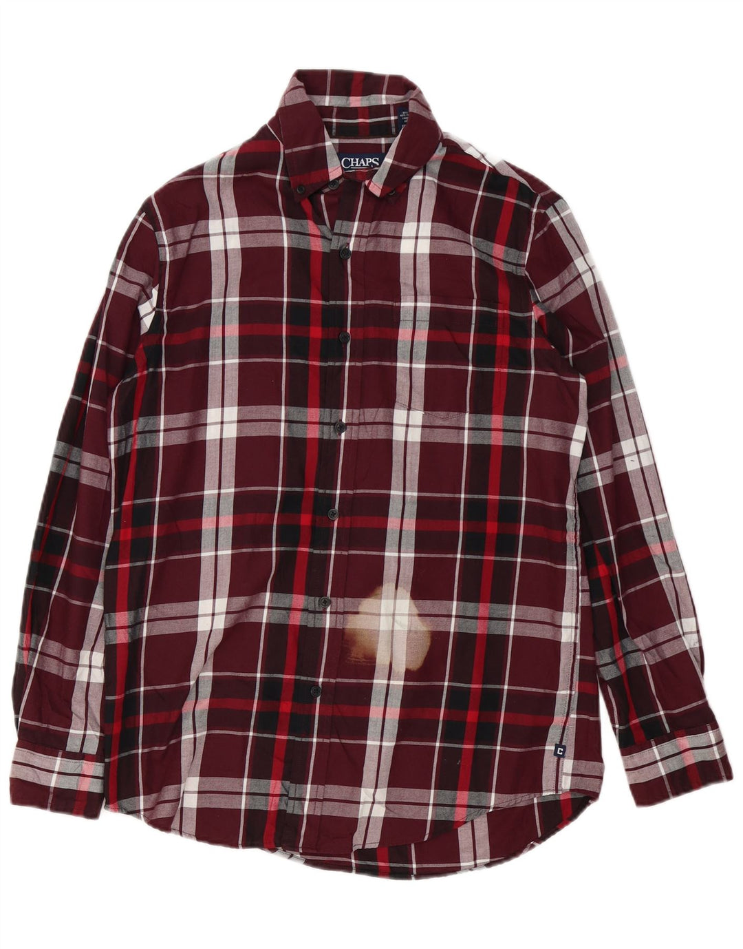 Cămașă de flanel pentru bărbați Chaps, bumbac în carouri burgundă