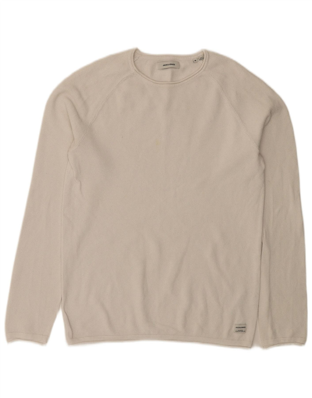 Pulover Jack & Jones pentru bărbați, cu gât de barcă, bumbac alb mediu