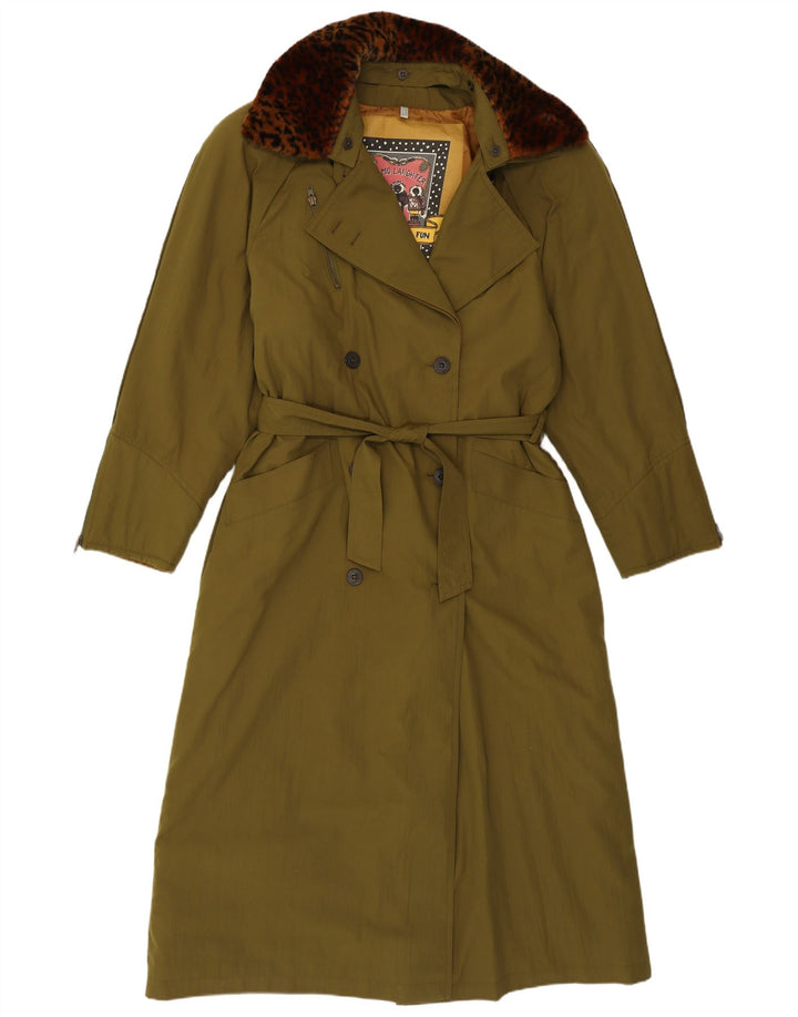 Palton dublu pentru femei Eskimo UK 12 Medium Green Poliester Classic