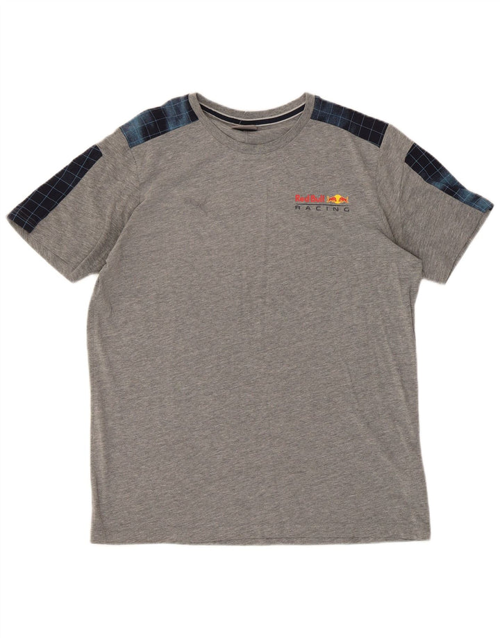 Tricou pentru bărbați Puma Top Medium Gri din bumbac color bloc