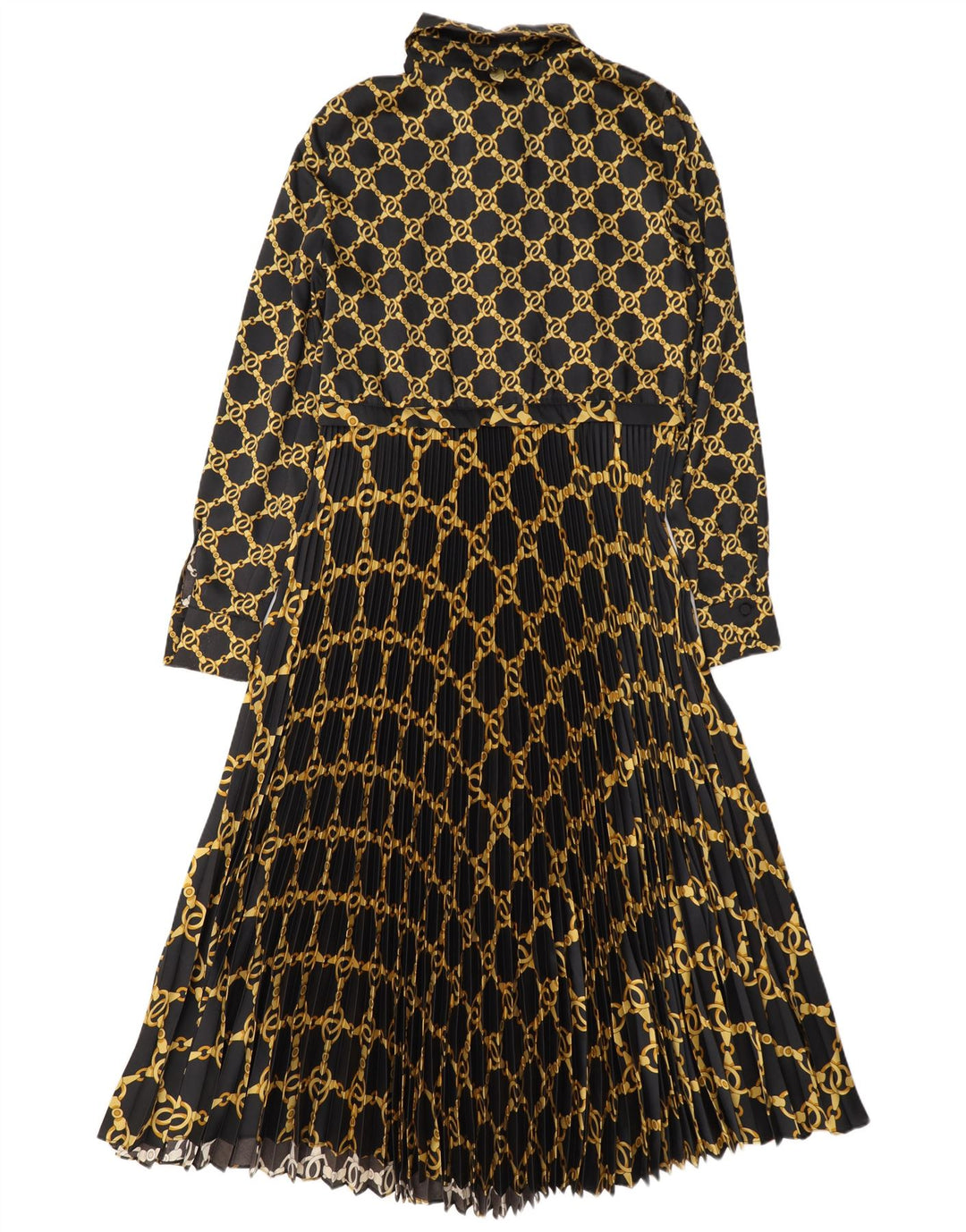 Rochie maxi cu mânecă lungă pentru femei Twinset, cu model abstract, UK 14 Medium Black