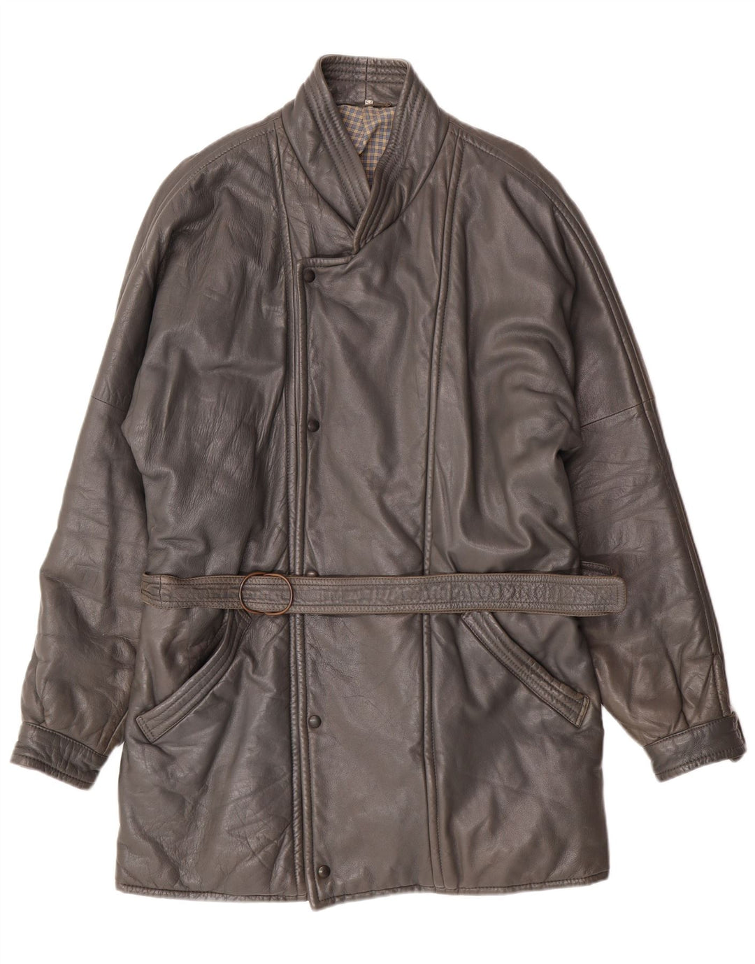 Palton din piele pentru bărbați DRESSCO IT 54 2XL din piele gri