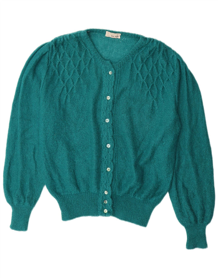 Pulover cardigan VINTAGE pentru femei UK 14 Mohair verde mare
