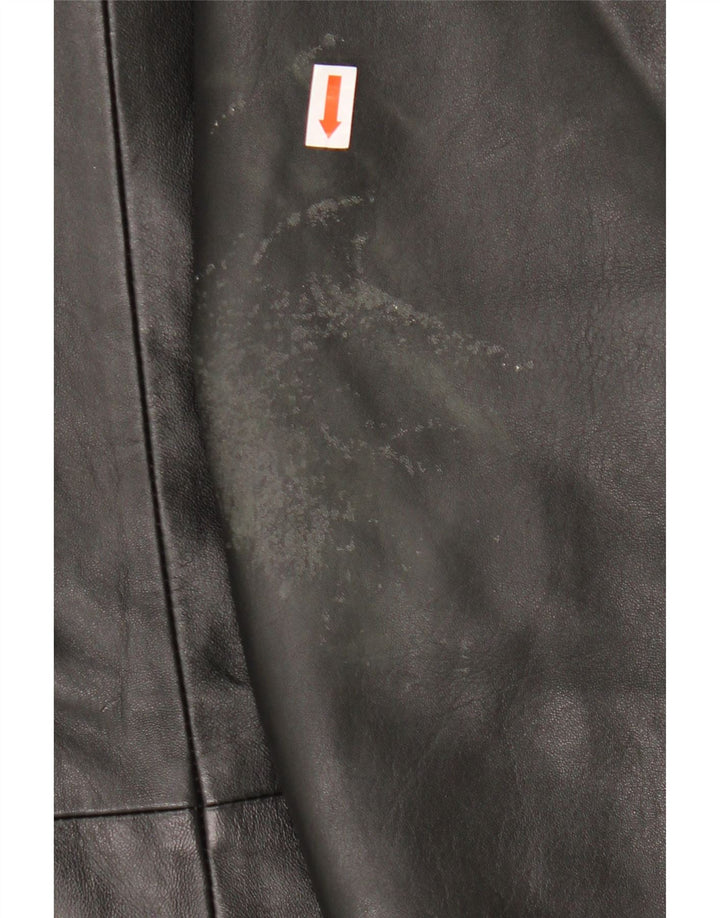 STEILMANN  Womens Leather Coat UK 16 Large Black Leather