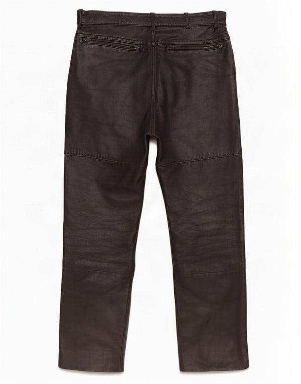 Pantaloni drepți din piele vintage pentru bărbați EU 48 Medium W30 L28 Negru