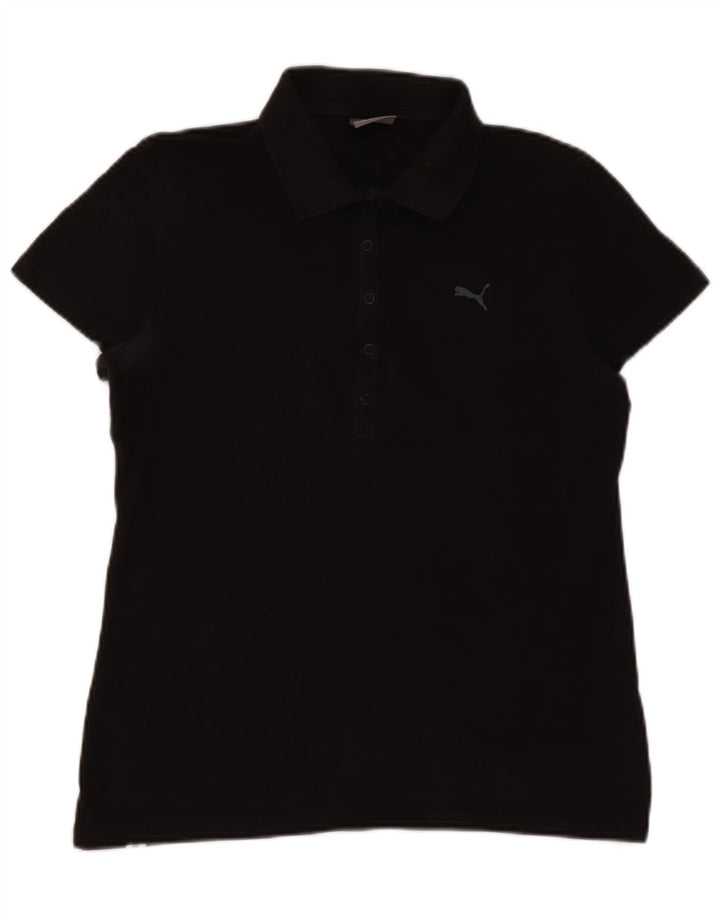 Tricou polo Puma pentru femei UK 14, mare, negru, bumbac