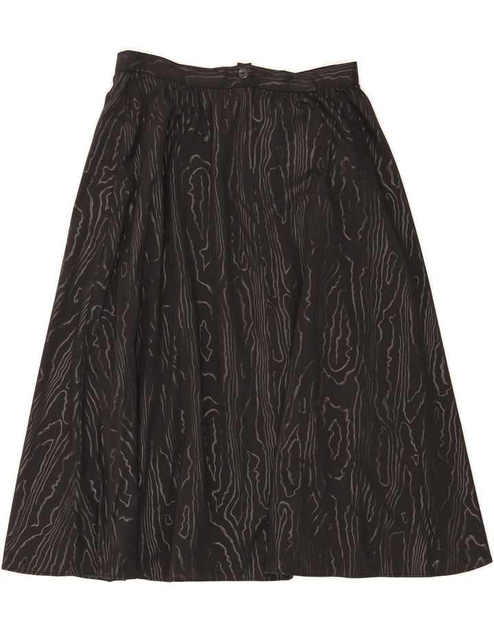 VINTAGE Womens Abstract Pattern Flared Skirt IT 44 Medium W30  Black Vintage Vintage and Second-Hand Vintage from Messina Hembry 