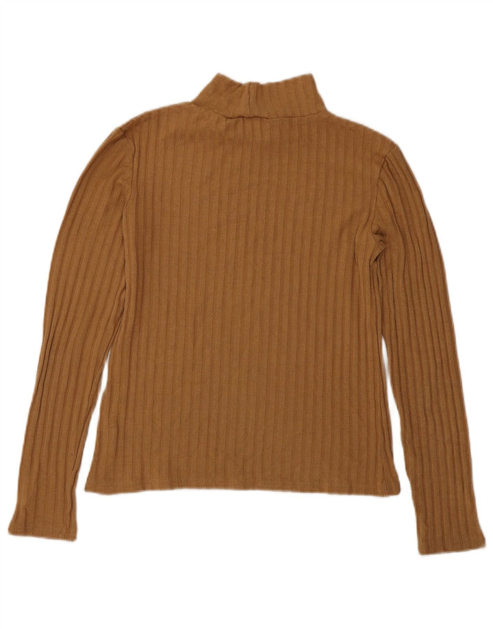 Topshop pentru femei Crop Top cu mânecă lungă UK 8 Small Brown