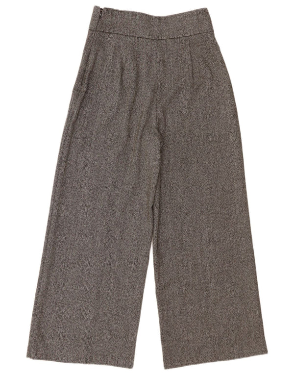 Pantaloni casual pentru femei cu talie înaltă Zara XS W24 L25 gri Herringbone