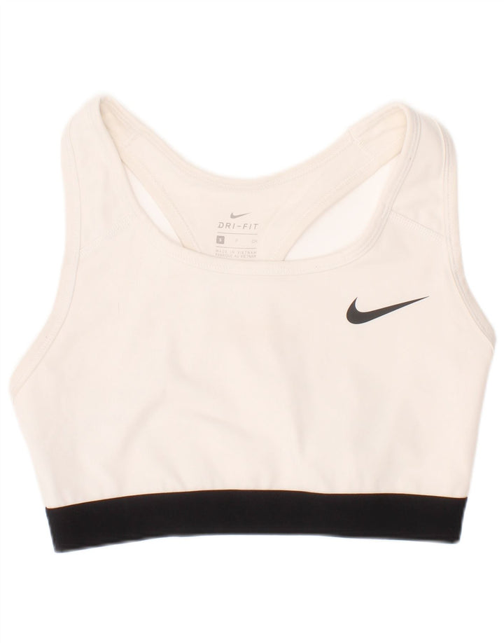 Sutien sport Nike Dri Fit pentru femei Top mic, alb, poliester sport