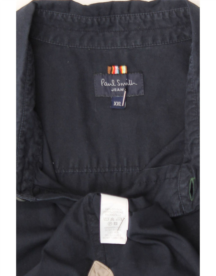 Cămașă cu mânecă scurtă pentru bărbați Paul Smith, bumbac bleumarin 2XL