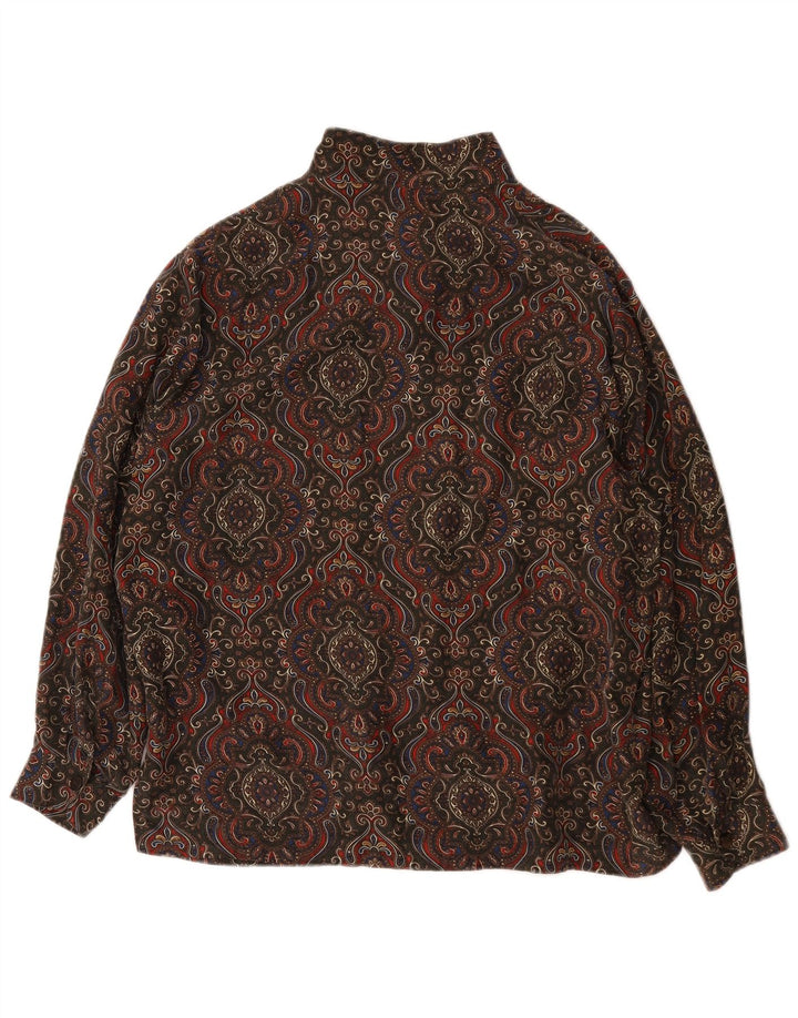 Bluză cămașă supradimensionată pentru femei Vintage UK 14 Medium Multicolor Paisley