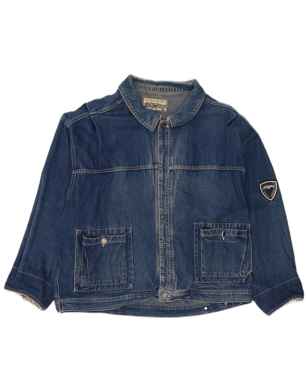 Jachetă de blugi supradimensionată pentru bărbați Krizia UK 14 Medium Blue