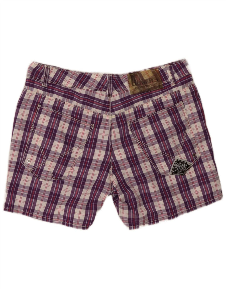 Pantaloni scurți de înot Roy Rogers pentru femei W34, poliamidă cu carouri mov mari