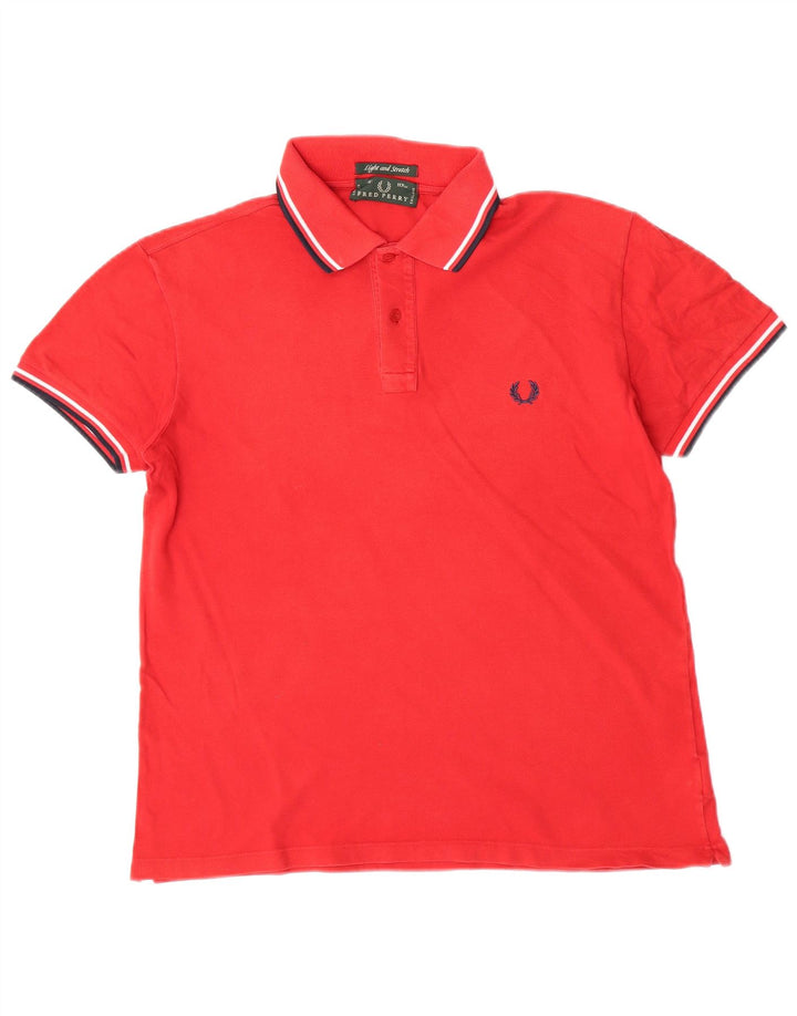 Cămașă polo pentru bărbați Fred Perry, ușor și elastic, bumbac roșu mediu
