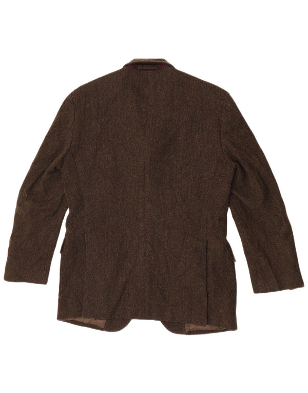 Blazer Massimo Dutti pentru bărbați, cu 3 nasturi, EU 48 Medium Khaki Herringbone