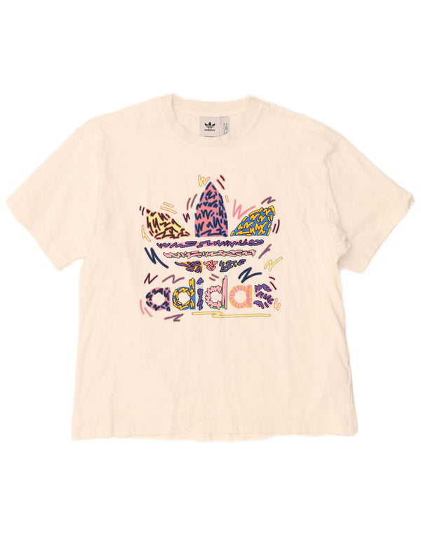 Tricou grafic pentru bărbați Adidas Top Medium White Bumbac