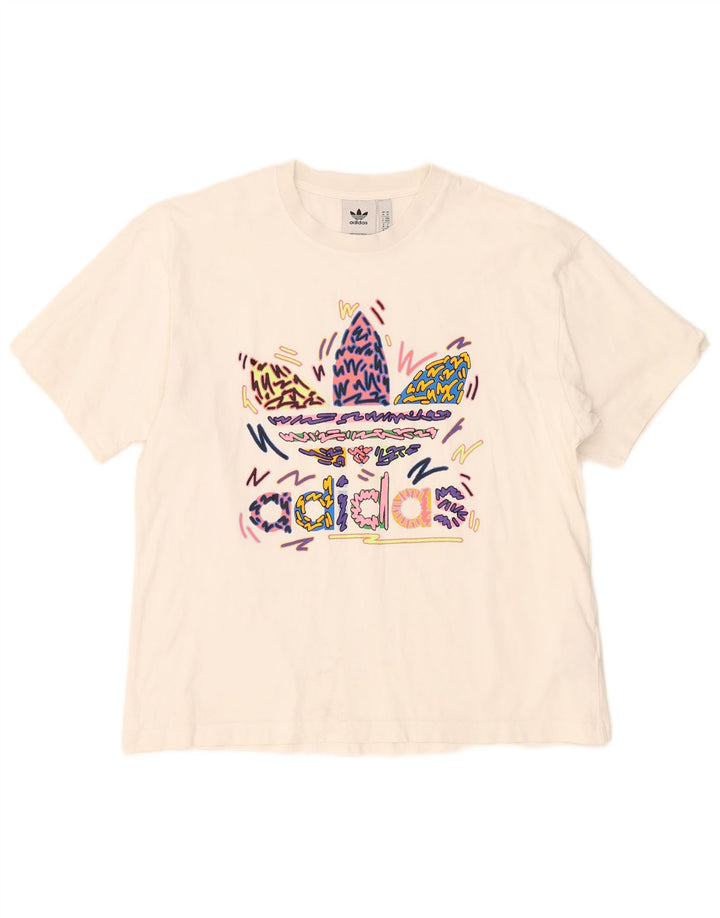 Tricou grafic pentru bărbați Adidas Top Medium White Bumbac