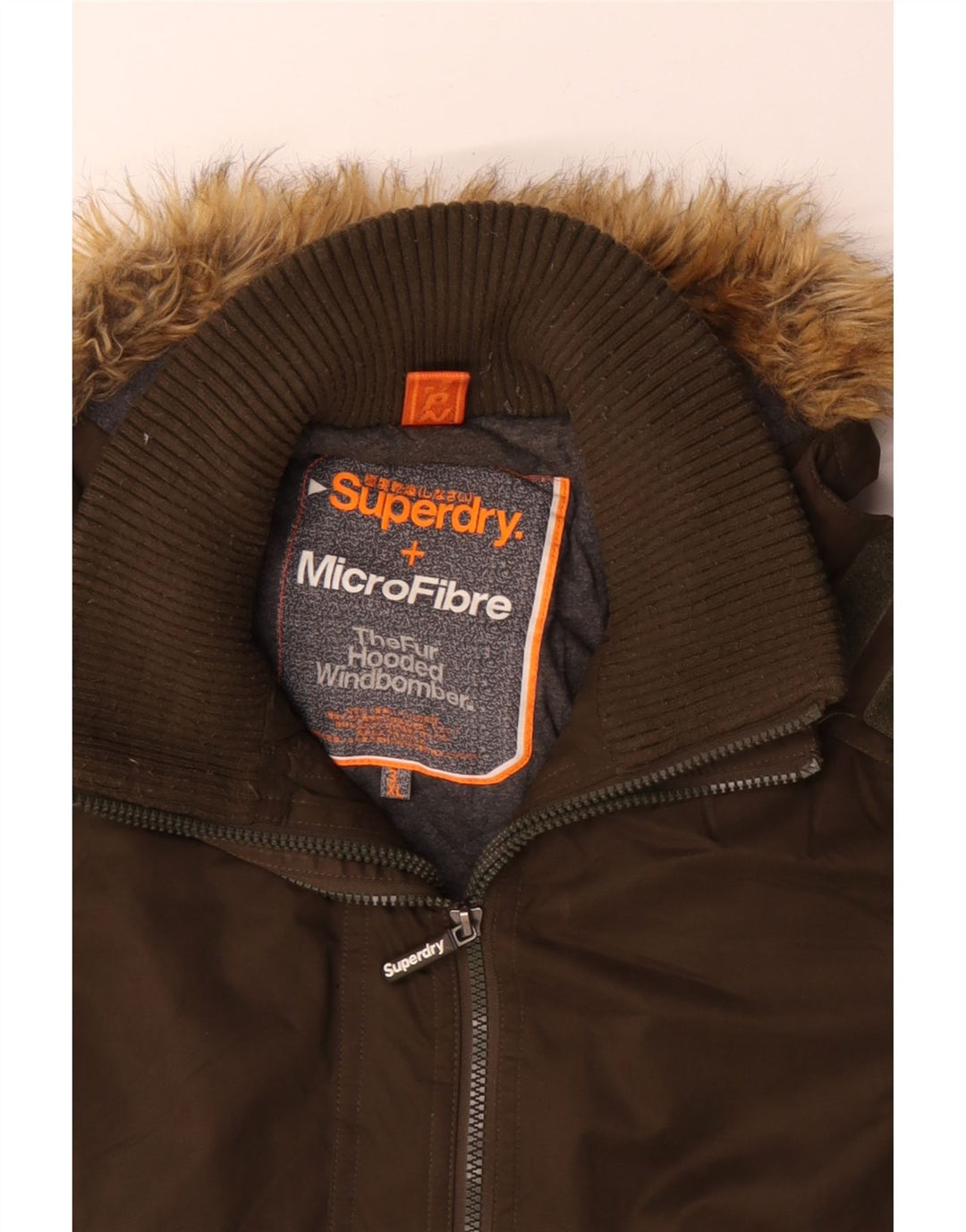 SUPERDRY Windbomber pentru bărbați jachetă bomber cu glugă UK 46 3XL bumbac kaki