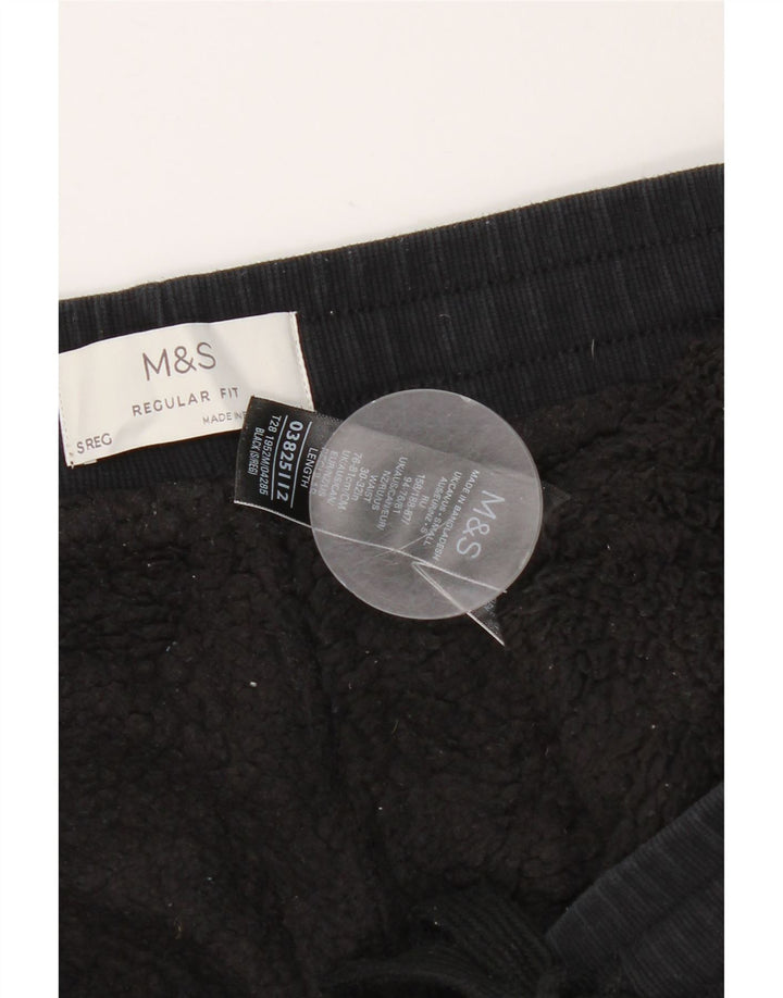 Pantaloni de vânt pentru bărbați Marks & Spencer, cu ajustare normală, bumbac negru mic