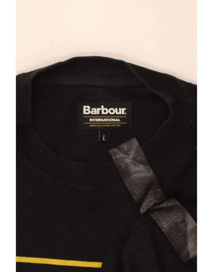 Barbour Pulover grafic pentru bărbați, bumbac mare, negru