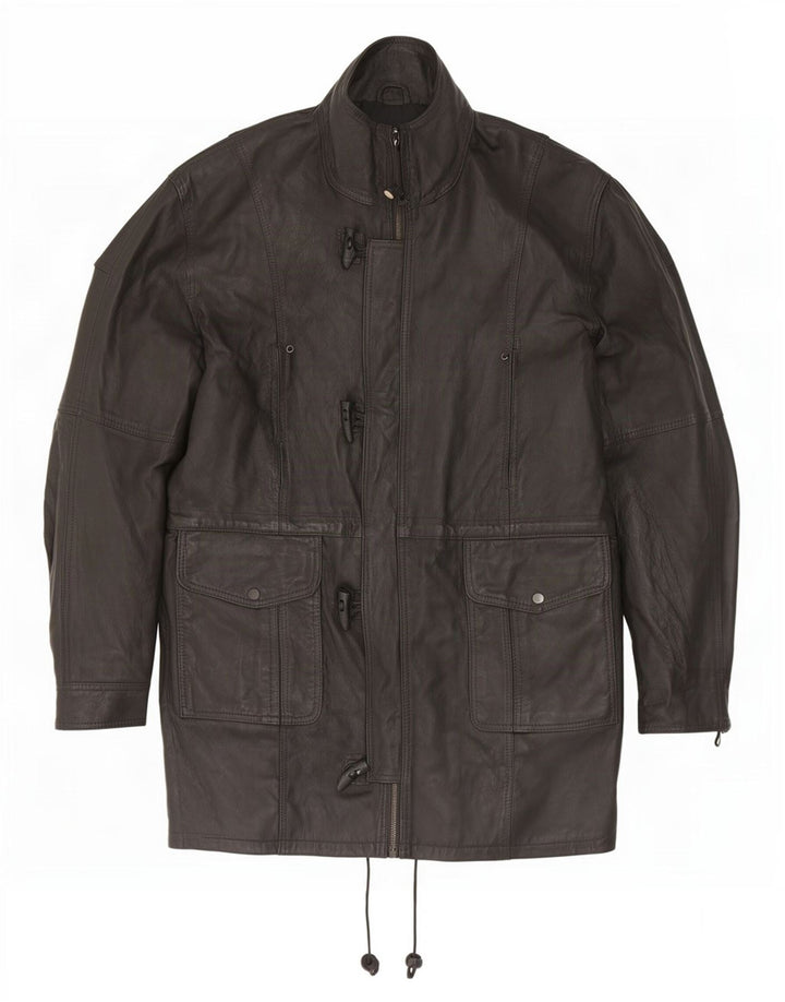 Jachetă din piele vintage pentru bărbați UK 42 XL neagră
