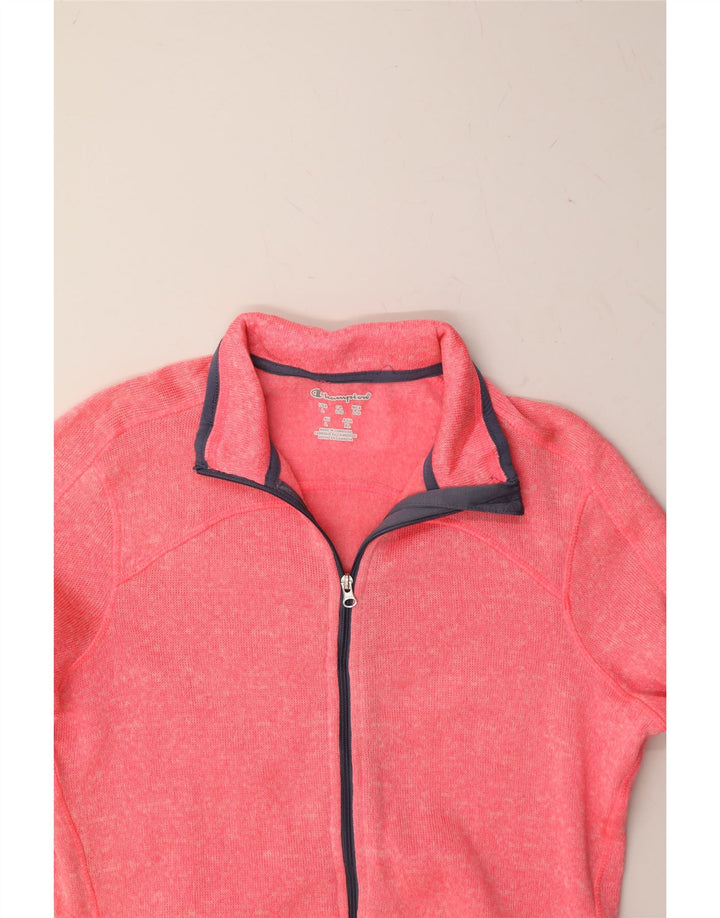 CHAMPION Womens Tracksuit Top Jacket UK 14 Large Pink Polyester Vintage Champion and Second-Hand Champion from Messina Hembry 