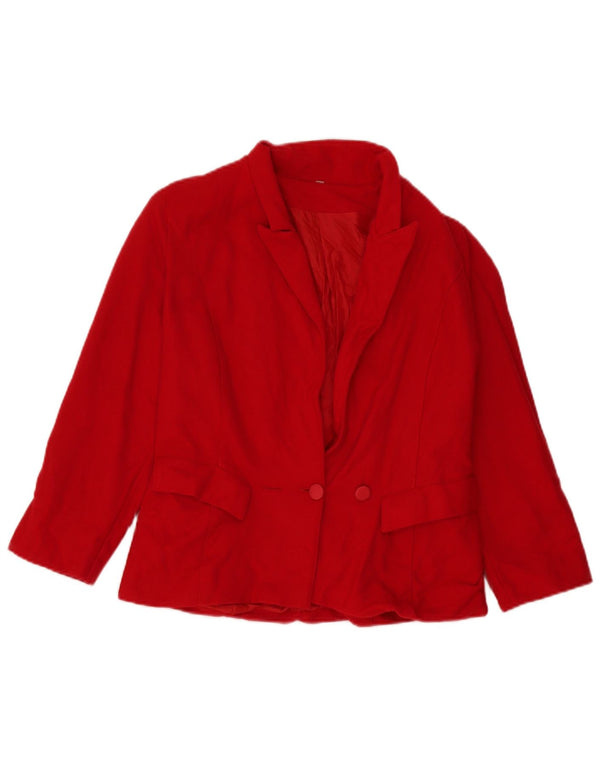 Jachetă vintage pentru femei la dublu piept IT 42 Lână roșie medie
