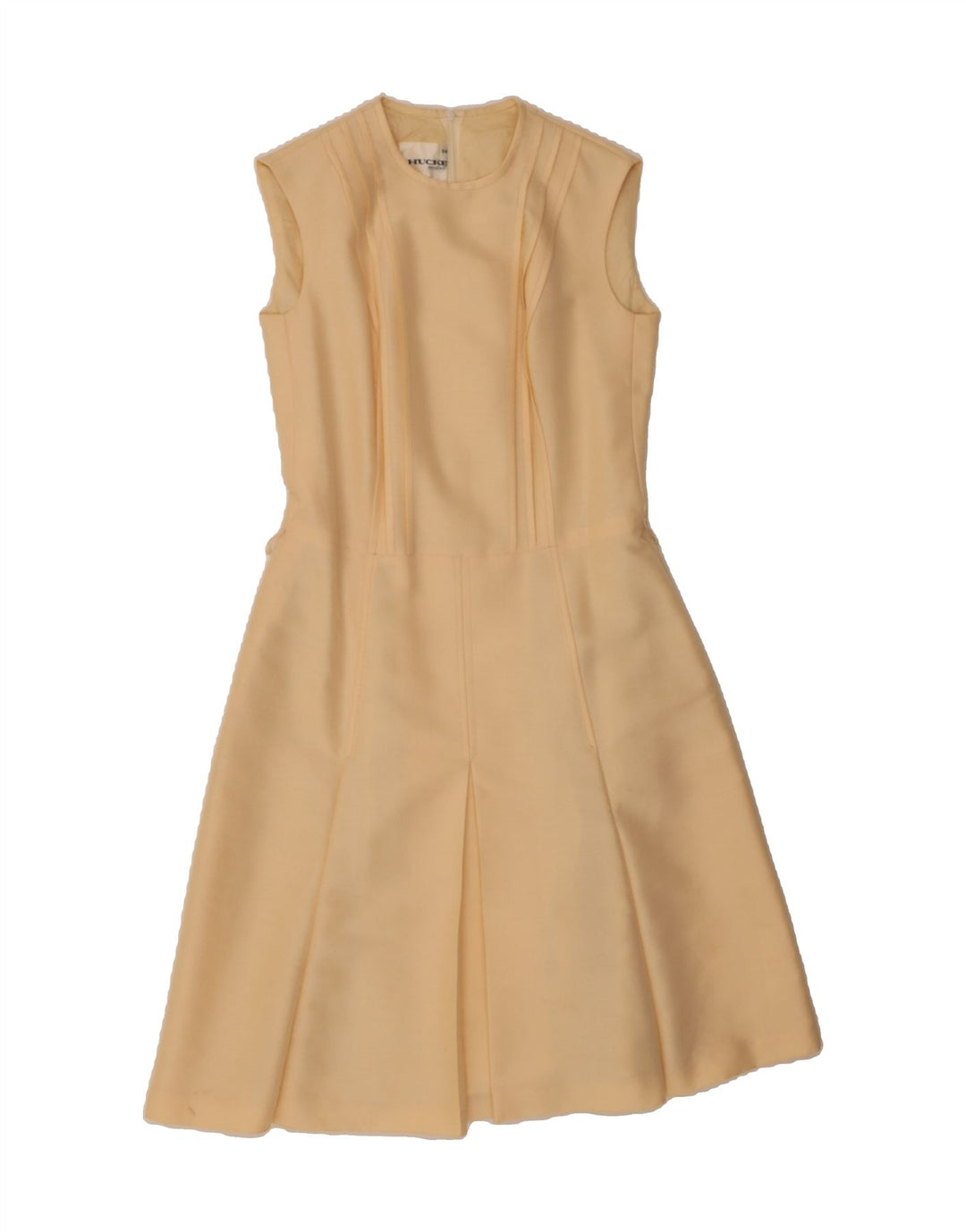 HUCKE Womens Sleeveless A-Line Dress EU 38 Medium Beige Vintage Hucke and Second-Hand Hucke from Messina Hembry 