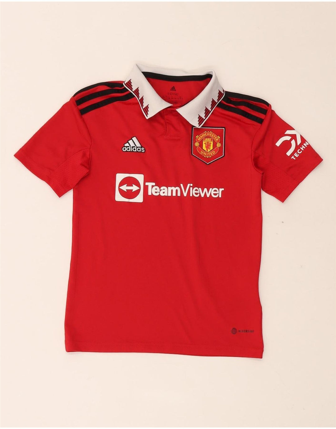 Tricou polo ADIDAS pentru băieți Manchester United, 9-10 ani, roșu, poliester