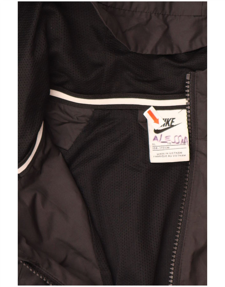 Jachetă de ploaie cu glugă NIKE pentru băieți 13-14 ani XL poliester negru