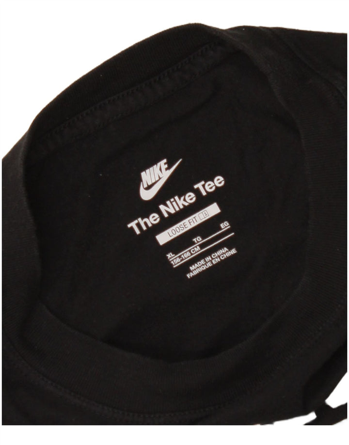 Tricou grafic NIKE pentru fete loose fit Crop Top 13-14 ani XL negru