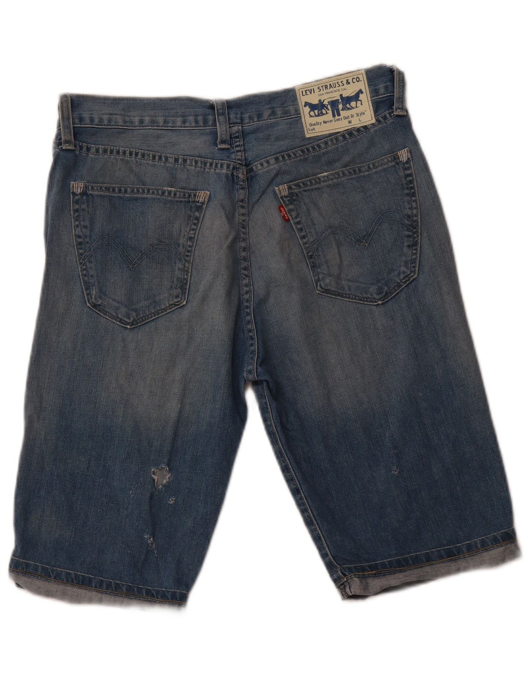 Pantaloni scurți din blugi pentru bărbați LEVI'S W30, bumbac albastru mediu