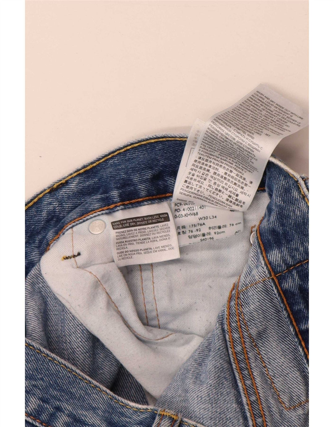 Blugi drepti pentru bărbați Levi's 505 W30 L34 Bumbac albastru