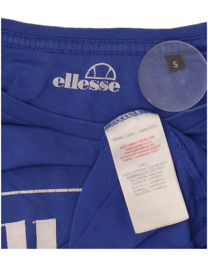 Tricou grafic ELLESSE pentru bărbați Top mic, albastru, bumbac