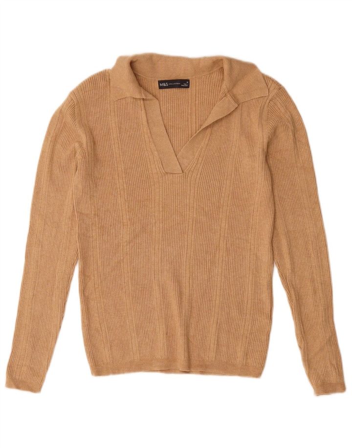 Pulover cu gât polo supradimensionat pentru femei Marks & Spencer UK 10 Mic Bej