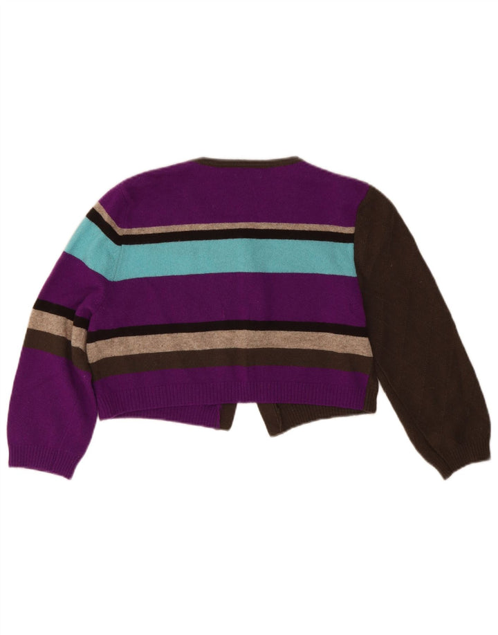 Pulover cardigan Benetton pentru femei cu mâneci 3/4 UK 12 mediu multicolor