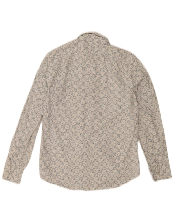 Cămașă subțire pentru bărbați J. Crew, bumbac floral alb mediu