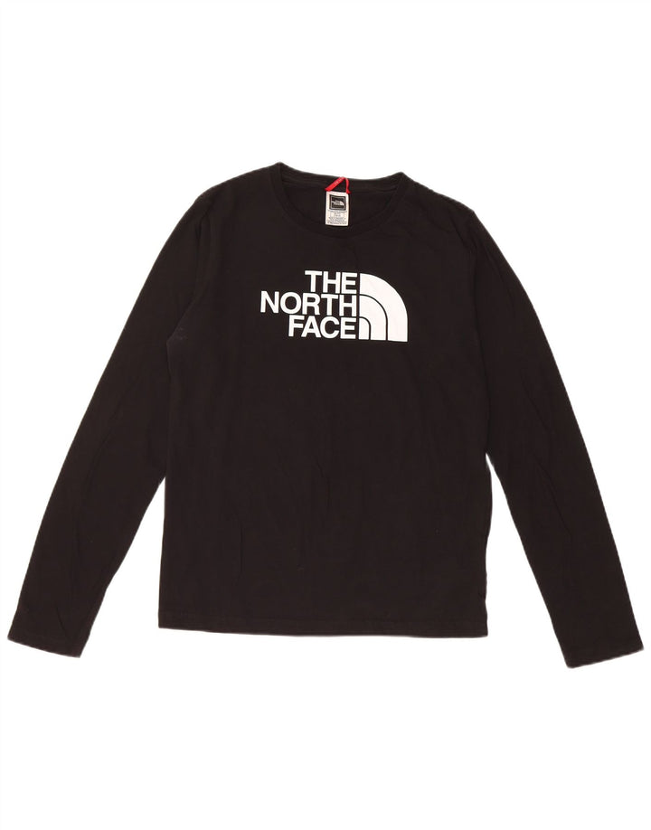 THE NORTH FACE Tricou cu grafică pentru fete cu mânecă lungă 14-15 ani XL bumbac negru