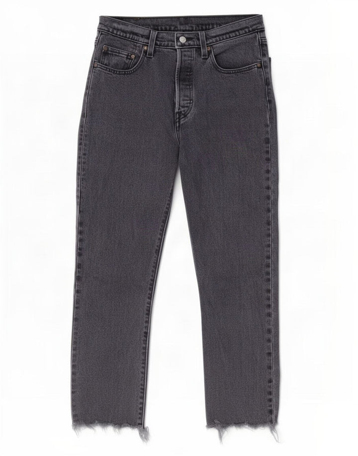 Blugi drepti 501 Crop Levi's pentru femei L27 L26 bumbac gri