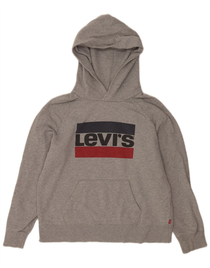 Pulover Levi's pentru bărbați cu capota, gri mediu, bumbac